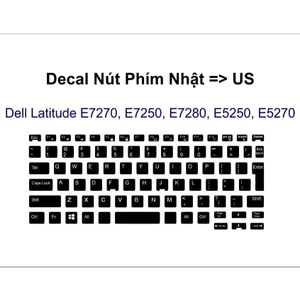 Bộ Decal Nút Phím Chuyển Ký Tự Nhật Sang US Cho Laptop Dell Latitude E7250, E7270, E7280, E5250, E5270