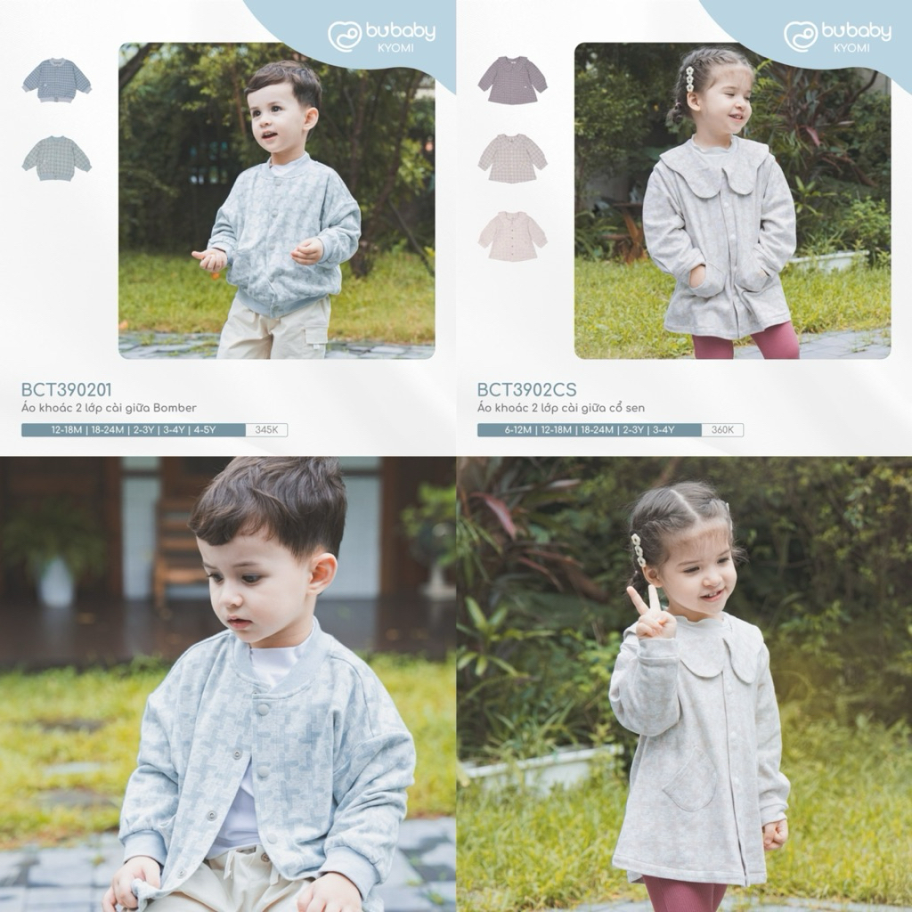 BUBABY Áo khoác 2 lớp cho bé trai bé gái hãng Bubaby | Shopee Việt Nam