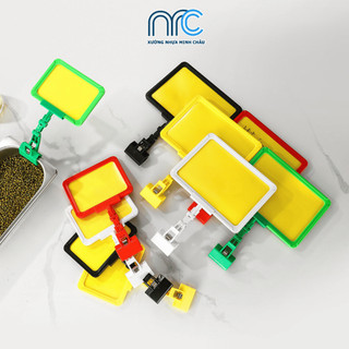 Kẹp bảng giá, wobbler quảng cáo siêu thị, cửa hàng thời trang...( Bộ đầy đủ kẹp ngàm robot + Khung nhựa + mang PVC)