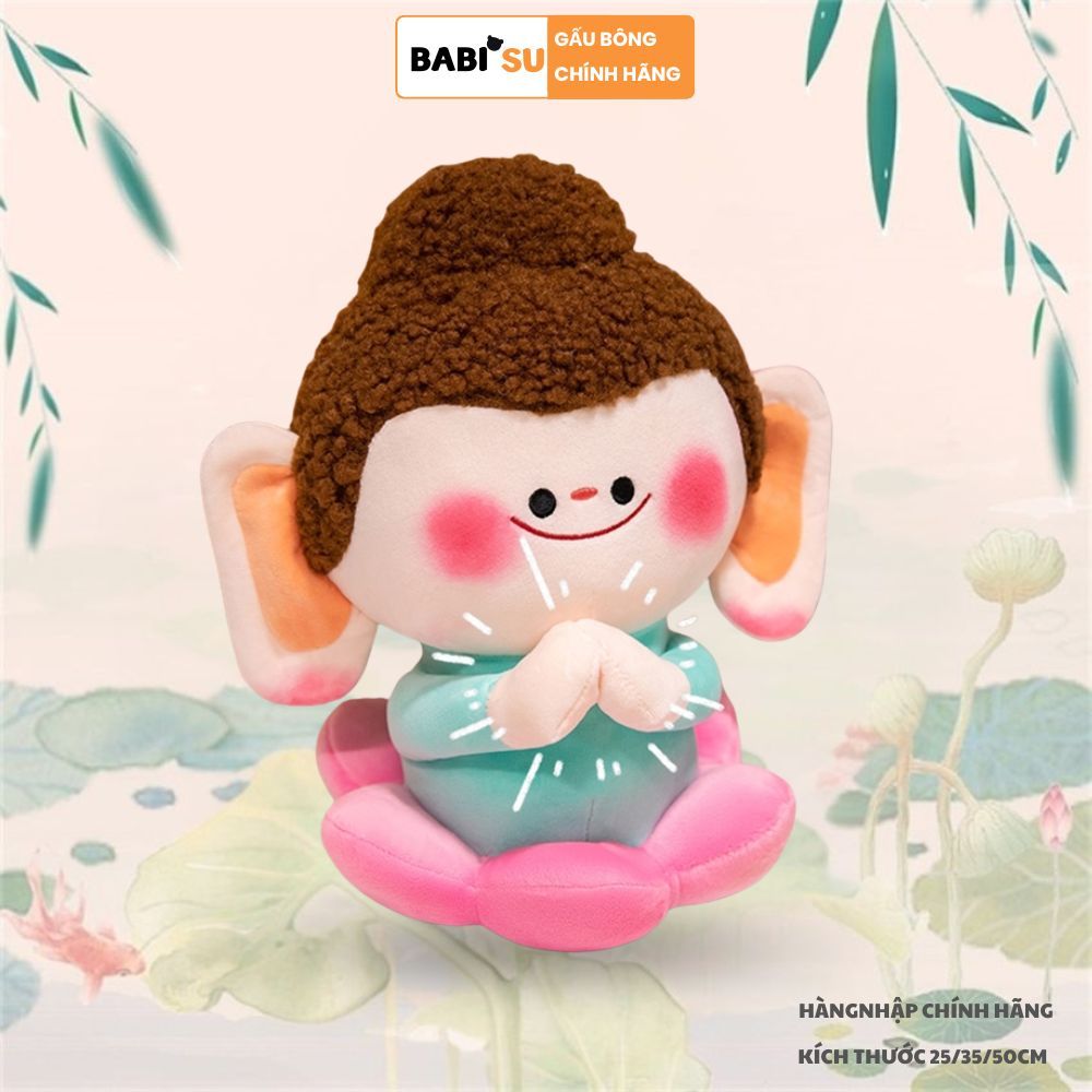 Gấu Bông Tịnh Tâm Khỉ Phật Ngồi Đài Sen, Gấu Bông Chữa Lành Giúp Giảm Stress Mang Lại Cảm Giác Bình An Quà Tặng,Decor