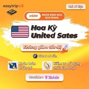 Easytripgo USA Hoa Kỳ esim Dữ liệu roaming không giới hạn | 1-2GB/Ngày không chặn cài đặt nhan