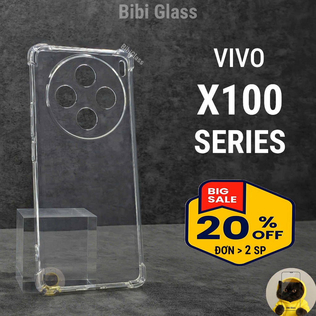 Ốp lưng Vivo X100 Pro, X100s Ultra 5G chống sốc silicon dẻo trong suốt Vỏ bao điện thoại vv