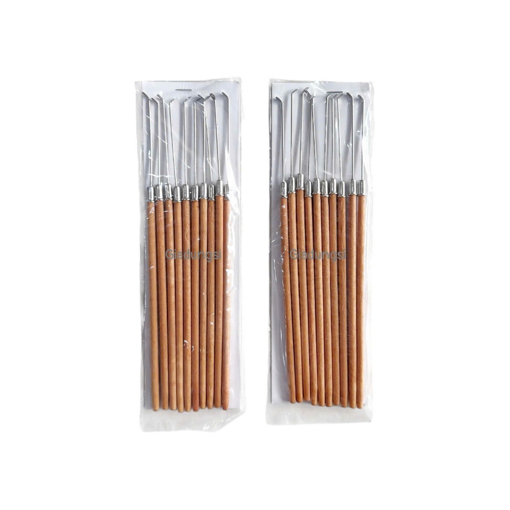 Vĩ 10 cây móc ráy tai cán bằng gỗ rẻ