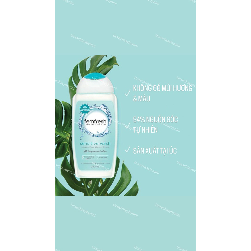 [Bill Úc] Dung Dịch Vệ Sinh Phụ Nữ Femfresh 250ml - Dịu Nhẹ & An Toàn (Xanh / Cam / Trắng)