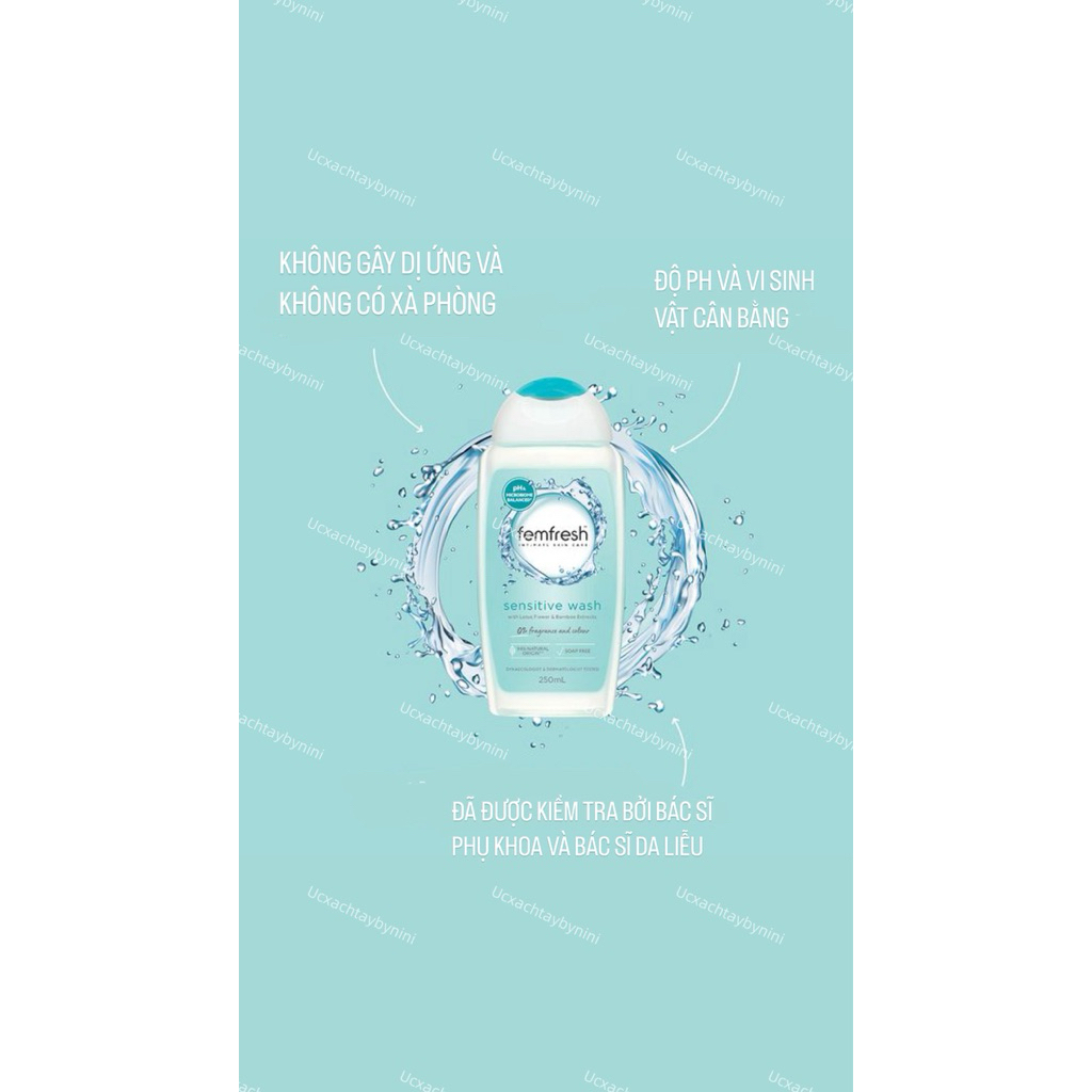 [Bill Úc] Dung Dịch Vệ Sinh Phụ Nữ Femfresh 250ml - Dịu Nhẹ & An Toàn (Xanh / Cam / Trắng)