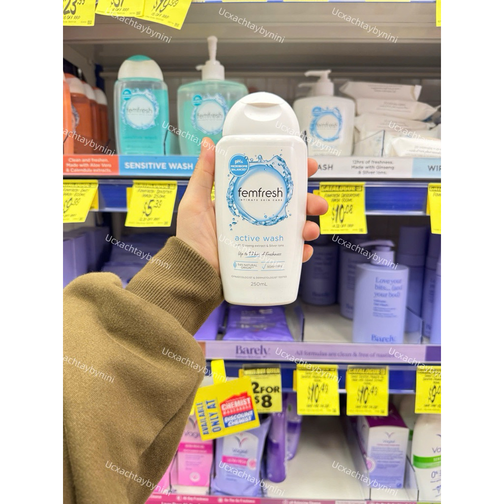 [Bill Úc] Dung Dịch Vệ Sinh Phụ Nữ Femfresh 250ml - Dịu Nhẹ & An Toàn (Xanh / Cam / Trắng)