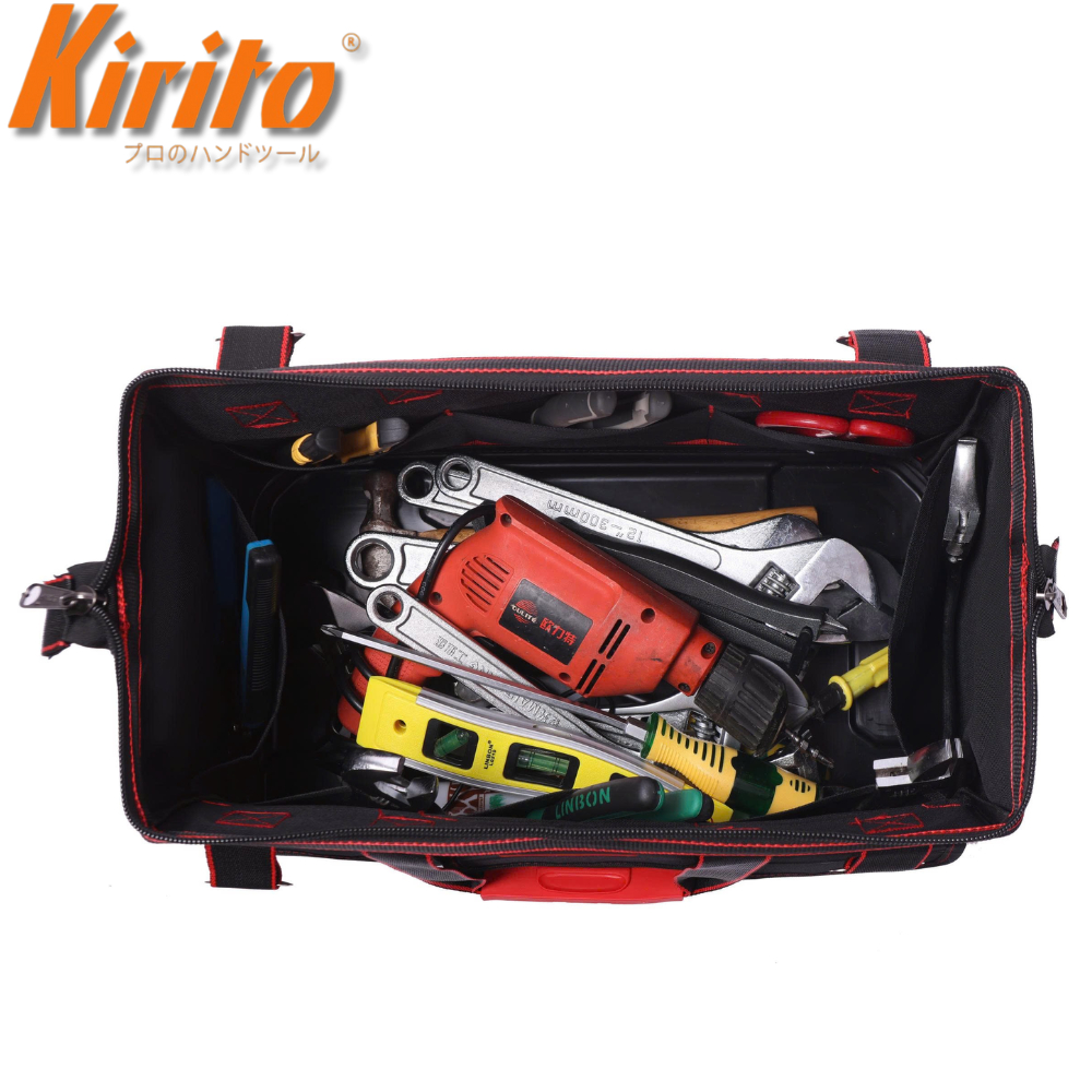 Túi Đựng Dụng Cụ KIRITO Vải Dày 600D – Chống Thấm, Đế Chịu Lực, Đựng Đồ Nghề Cơ Khí, Điện Màu Đỏ