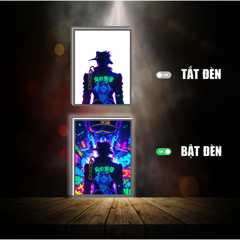 Tranh đèn led 3D đổi màu JoJo - Tranh đèn led 3D  trang trí bàn làm việc, đèn ngủ