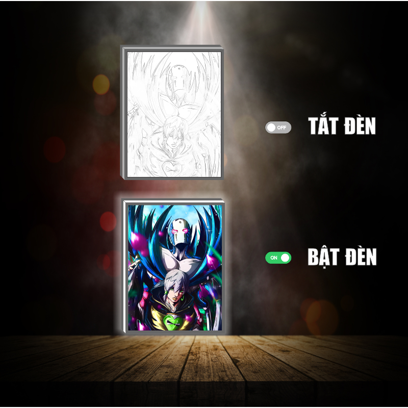 Tranh đèn led 3D đổi màu JoJo - Tranh đèn led 3D  trang trí bàn làm việc, đèn ngủ