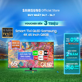 [Nhập ELSSAVTET Giảm 10%] Smart Tivi QLED Samsung 4K 65 inch QA65Q80BAKXXV - Miễn phí lắp đặt