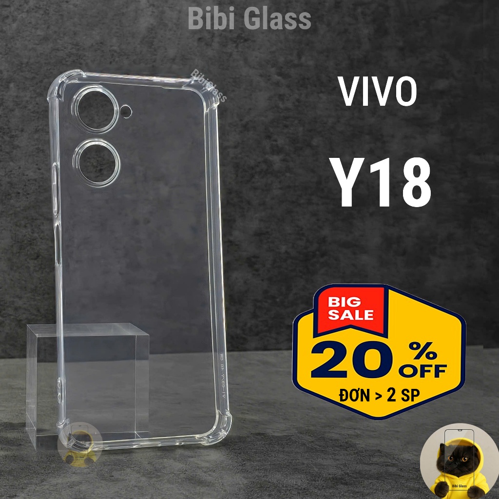 Ốp lưng Vivo Y18 4G silicon nhựa dẻo trong suốt cao cấp chống sốc va đập bảo vệ camera Vỏ bao đt vv