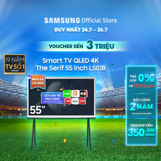 [Nhập ELSSRT156 Giảm 12%] Smart Tivi QLED The Serif Samsung 4K 55 inch QA55LS01BAKXXV