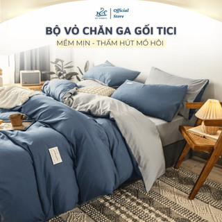 [TẶNG VỎ GỐI ÔM] Bộ vỏ chăn ga gối Cotton Tici M2T BEDDING gồm vỏ chăn, ga giường và 2 vỏ gối nằm
