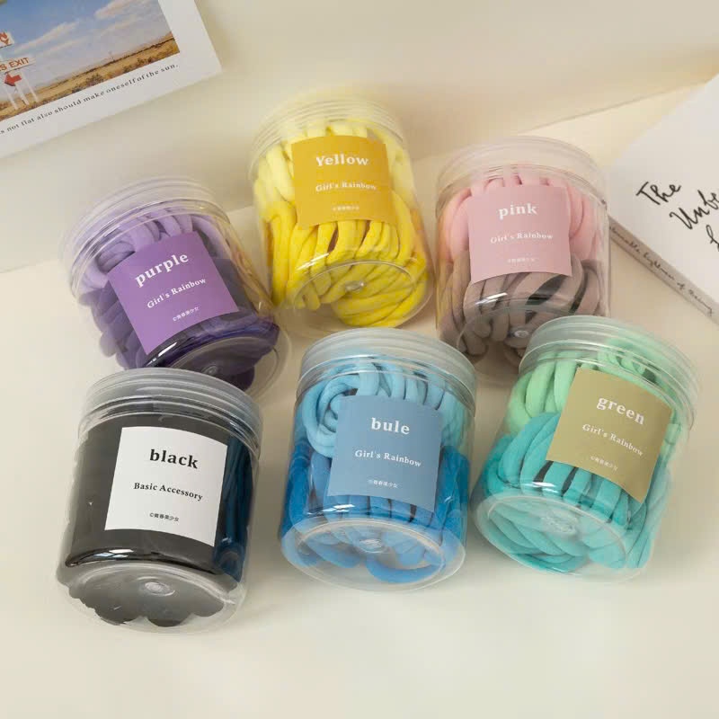 Hộp Dây Chun Cột Tóc Co Giãn Đàn Hồi,Lọ Dây Cột Tóc Cho Bé Thời Trang - SET DÂY CHUN BUỘC TÓC NHIỀU MÀU CHO BÉ