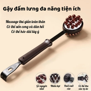 Gậy Đấm Lưng Massage Gỗ Nguyên Khối – Dụng Cụ Đấm Lưng 2 Mặt Giảm Đau Vai Gáy, Lưng, Eo, Chân Tay