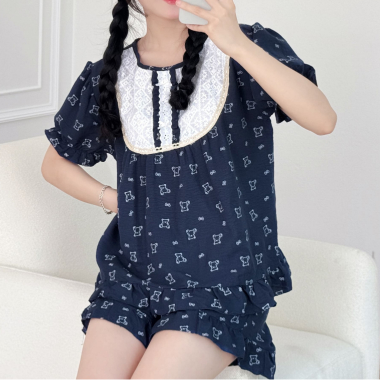 Đồ Bộ Ngủ Nữ Pijama Bigsize Tay Cộc Đũi Caro Xốp Kiểu Hàn Quốc Mặc Nhà Mùa Hè Dễ Thương – PONA
