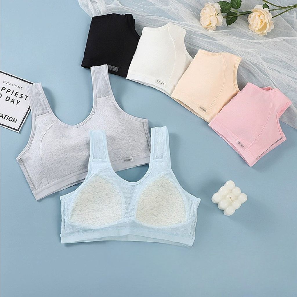 SET 3 Áo lót học sinh cotton cao cấp phối lưới thoáng khí mát mẻ đệm mút vừa ôm ngựa LANIXA A611