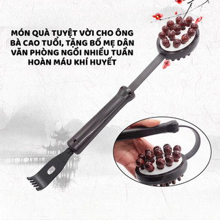 Gậy Đấm Lưng Massage Gỗ Nguyên Khối – Dụng Cụ Đấm Lưng 2 Mặt Giảm Đau Vai Gáy, Lưng, Eo, Chân Tay