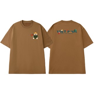 Áo Thun NGỐ TEE Chú Gấu Bộ Đội Việt Nam Độc Lập - Tự Do - Hạnh Phúc Vải Cotton 100 Thoáng Mát
