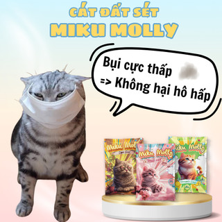 Cát vệ sinh cho mèo Miku Molly - cát vệ sinh đất cho mèo khử mùi, vón cục tốt - Ngáo Petshop