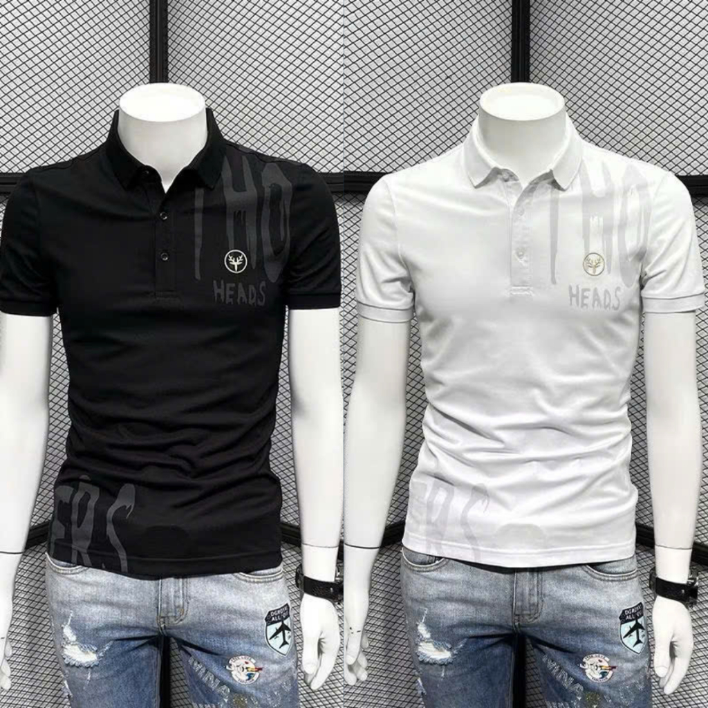 Áo Polo nam tay ngắn phối họa tiết. áo thun nam cotton co giãn trẻ trung năng động, chuẩn phom tôn dáng