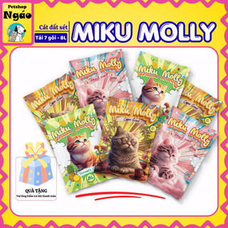 [ Tải Tiết Kiệm ] Cát vệ sinh cho mèo Miku Molly - cát vệ sinh đất cho mèo khử mùi, vón cục tốt