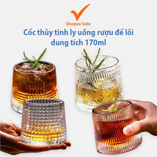 Cốc thủy tinh ly uống rượu đế lồi dung tích 170ml sang trọng cao cấp