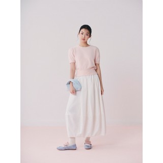 Áo thun len OLV phối lông tay ngắn màu sắc ngọt ngào Fuzzy Knit Round Neck nhiều màu đi chơi đi làm