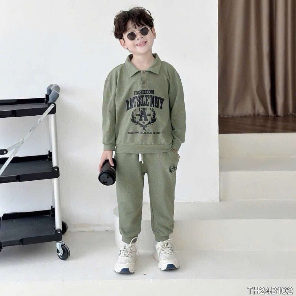 Áo và Bộ Dài Tay Bé Trai Loco Tohee Thu Đông Size 80-140 (9-30kg) Mềm Mại Ấm Áp