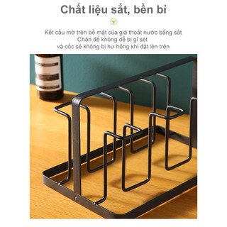 Giá úp cốc Sắt Giá để cốc đa năng Nhiều móc Giá đựng cốc