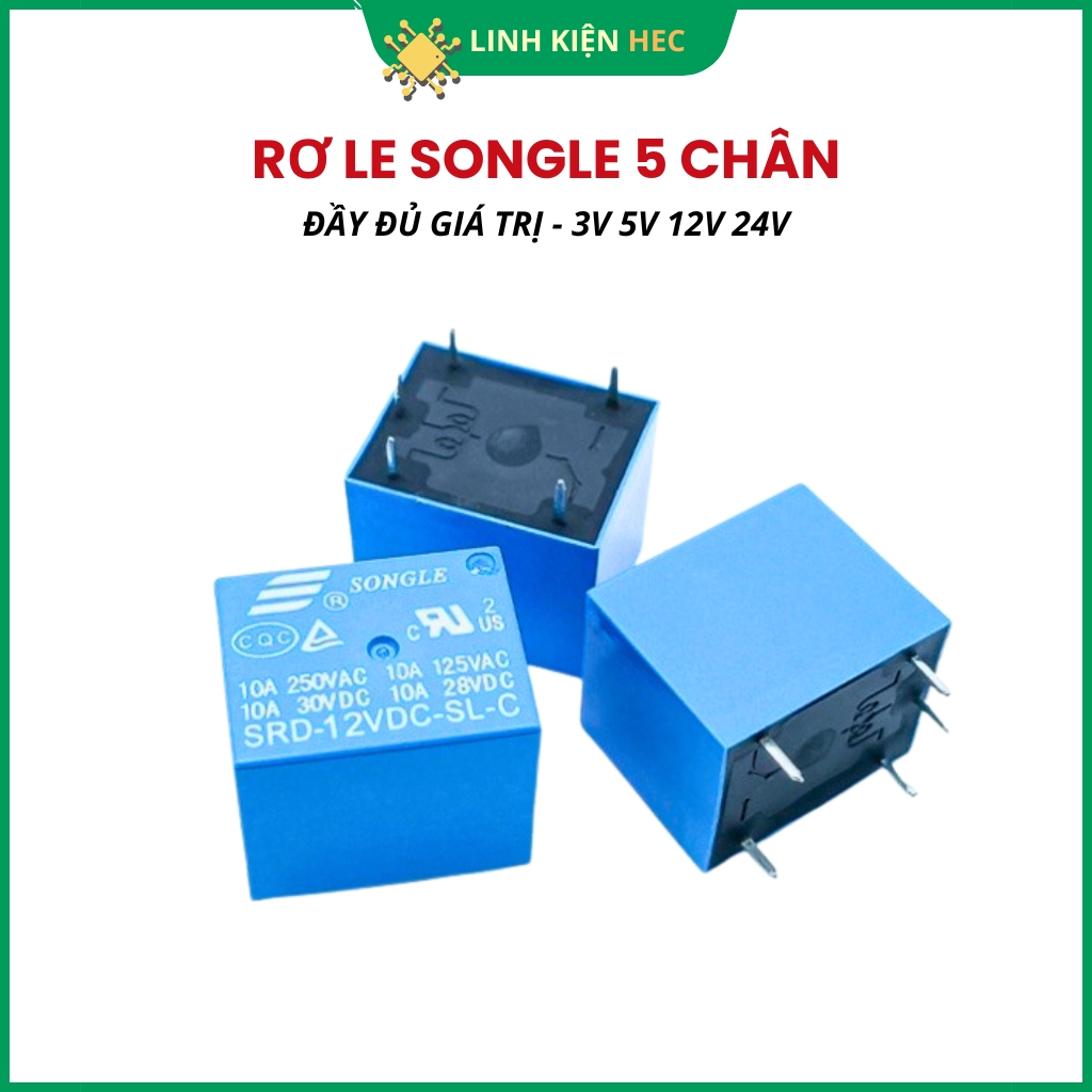 Rơ le 12v 3v 5v 9v 24v 5V 5 chân songle chất lượng cao Linhkienhec ...