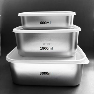 Bộ 3 Hộp Inox 304 Đựng Cơm Giữ Tươi Tủ Lạnh Bảo Quản Thực Phẩm – Không Gỉ, Nắp Kín, Chống Tràn