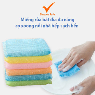Miếng rửa bát đĩa đa năng cọ xoong nồi nhà bếp sạch bền không làm xước bề mặt