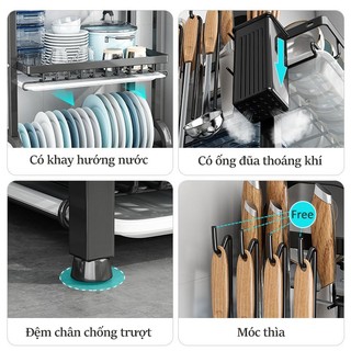 Gslife Kệ Để Bát Đĩa 2/3 Tầng Thép Carbon Cao Cấp - Khay Hứng Nước, Chống Tràn & Chống Gỉ Hiệu Quả