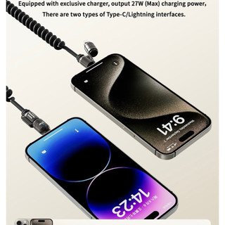 Cáp Sạc Lò Xo Cáp Sạc Dữ Liệu 4 Trong 1 Dây Sạc Nhanh 2M USB A Đến Type C 480Mbps