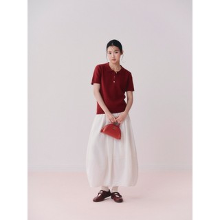 Áo OLV len cổ polo nút cài kiểu dễ thương trẻ trung Knit Polo Sweetheart Buttoned phù hợp mọi dịp