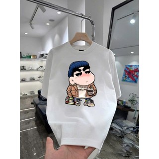 Áo thun hoạt hình Shin Sh01 unisex nam nữ form rộng 100% cotton