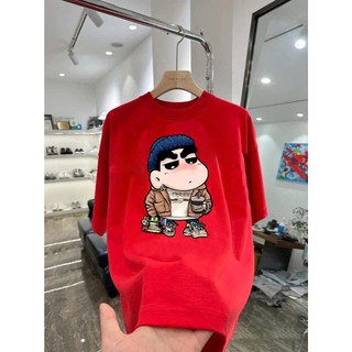 Áo thun hoạt hình Shin Sh01 unisex nam nữ form rộng 100% cotton