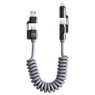 Cáp Sạc Lò Xo Cáp Sạc Dữ Liệu 4 Trong 1 Dây Sạc Nhanh 2M USB A Đến Type C 480Mbps