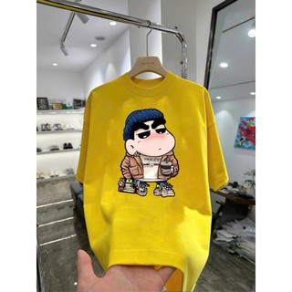 Áo thun hoạt hình Shin Sh01 unisex nam nữ form rộng 100% cotton