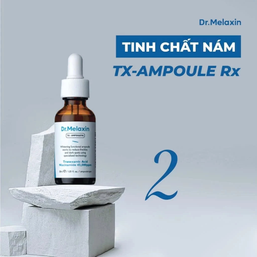 Serum Nám Dr.Melaxin TX Ampoule RX Làm Mờ Thâm, Sạm Nám, Tàn Nhang - 30ml
