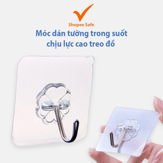 Móc dán tường trong suốt chịu lực cao treo đồ nhà bếp phòng tắm tiện dụng gọn gàng