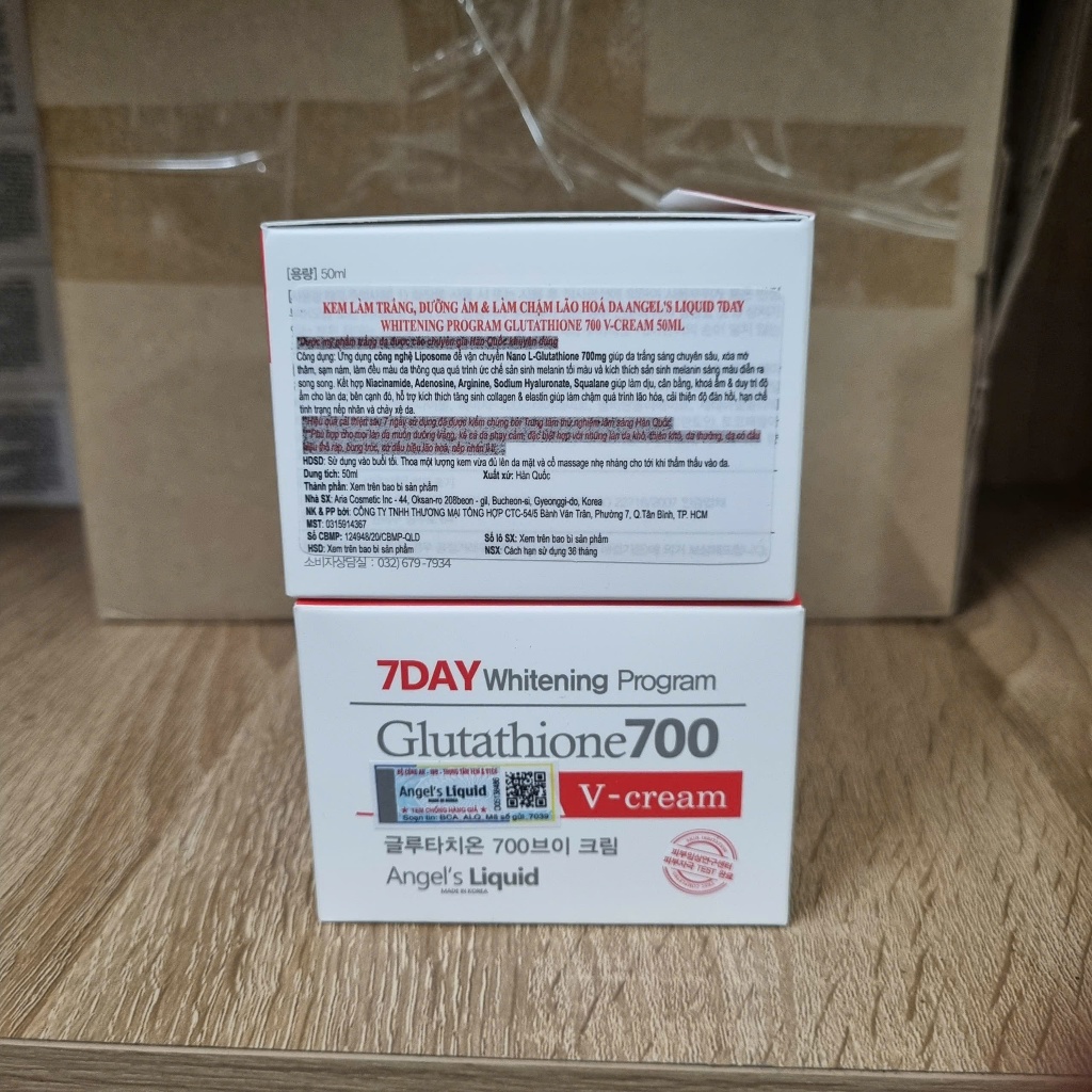 Combo Serum và Kem dưỡng Angel's Liquid Glutathione 700 dưỡng trắng, mờ thâm nám dành cho da khô 30ml 50ml