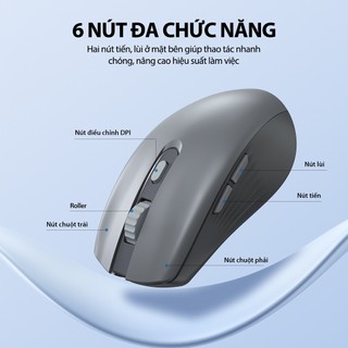 Chuột Quang Không Dây Tĩnh Âm ROBOT M370 Màu Hồng/ Màu Xám 3200 DPI Cảm Biến Quang Học Khoảng Cách Tín Hiệu 20m