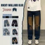 -Quần Jeans Nam Suông WHY.NOT Màu Xanh Cổ Vịt Wash Vàng Cá Tính- Quần Jean Nam Rách Gối