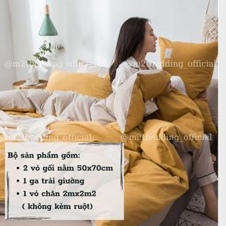 [TẶNG VỎ GỐI ÔM] Bộ vỏ chăn ga gối Cotton Tici M2T BEDDING gồm vỏ chăn, ga giường và 2 vỏ gối nằm