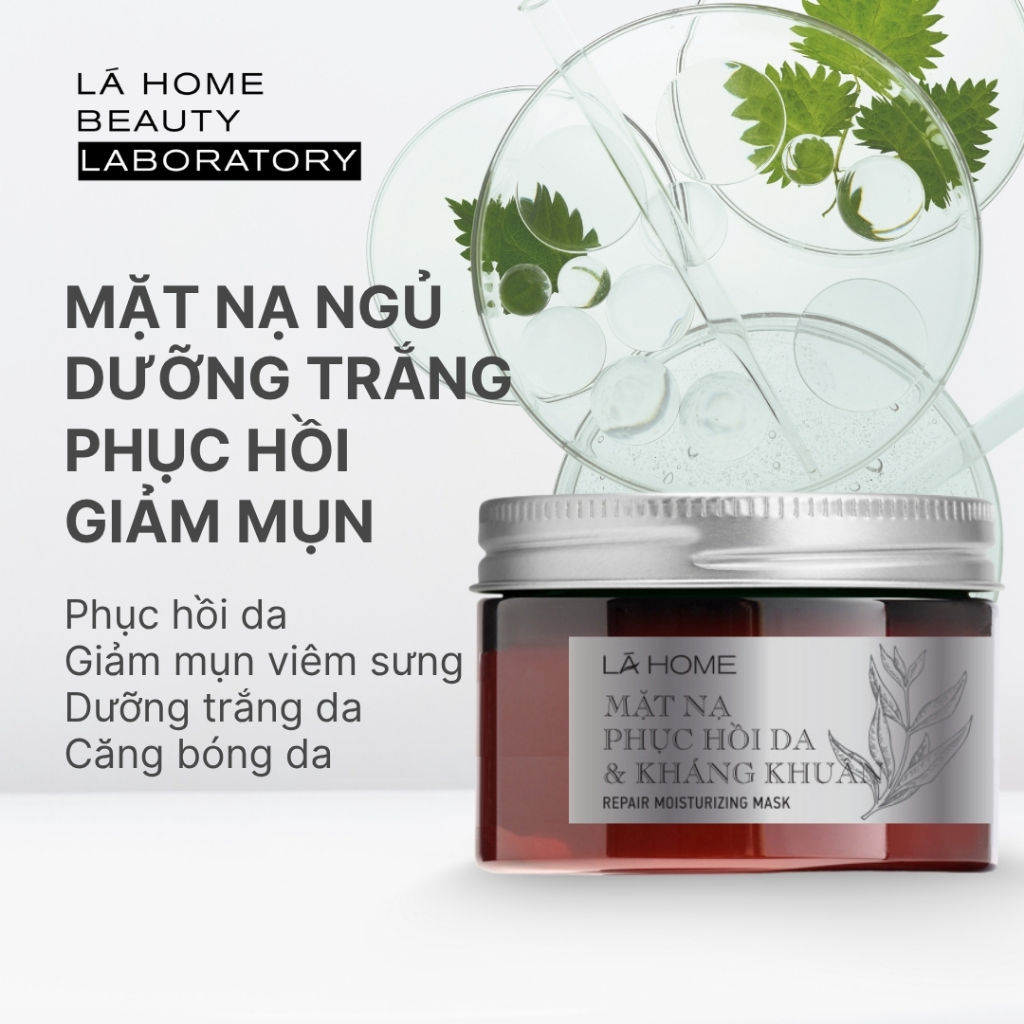 Mặt Nạ Phục Hồi Da & Ngăn Ngừa Mụn - Repair Moisturizing Mask Lá Home (làm dịu da mụn)