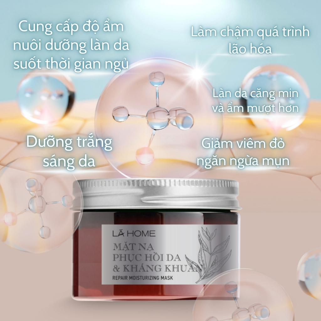 Mặt Nạ Phục Hồi Da & Ngăn Ngừa Mụn - Repair Moisturizing Mask Lá Home (làm dịu da mụn)
