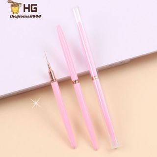 Bút Vẽ Nail Chuyên Dụng Siêu Mảnh | Cán Kim Loại Màu Hồng, Đầu Cọ Sợi Siêu Nhỏ, Dành Cho Kỹ Thuật Kẻ Line | Vẽ Hoa