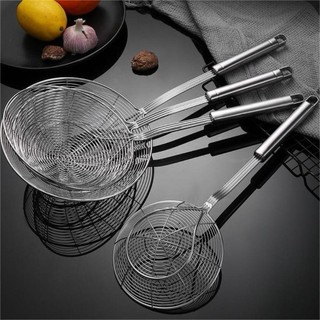 Chao inox tròn vớt đồ chiên lẩu tay cầm chắc chắn nhiều kích cỡ tiện lợi dễ vệ sinh